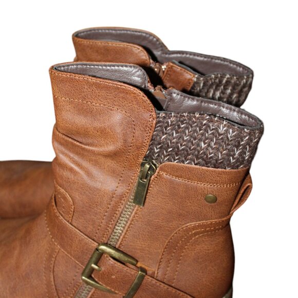 BOOT SALE!!! Hawkwell Combat Fashion Side Zipper Buckle Ankle Booties 7 NWT - Picture 6 of 14